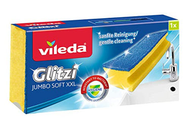 Vileda Glitzi Jumbo Sanft Reinigungsschwamm, reinigt schonend empfindliche und große Oberflächen, 1er Pack im Sale